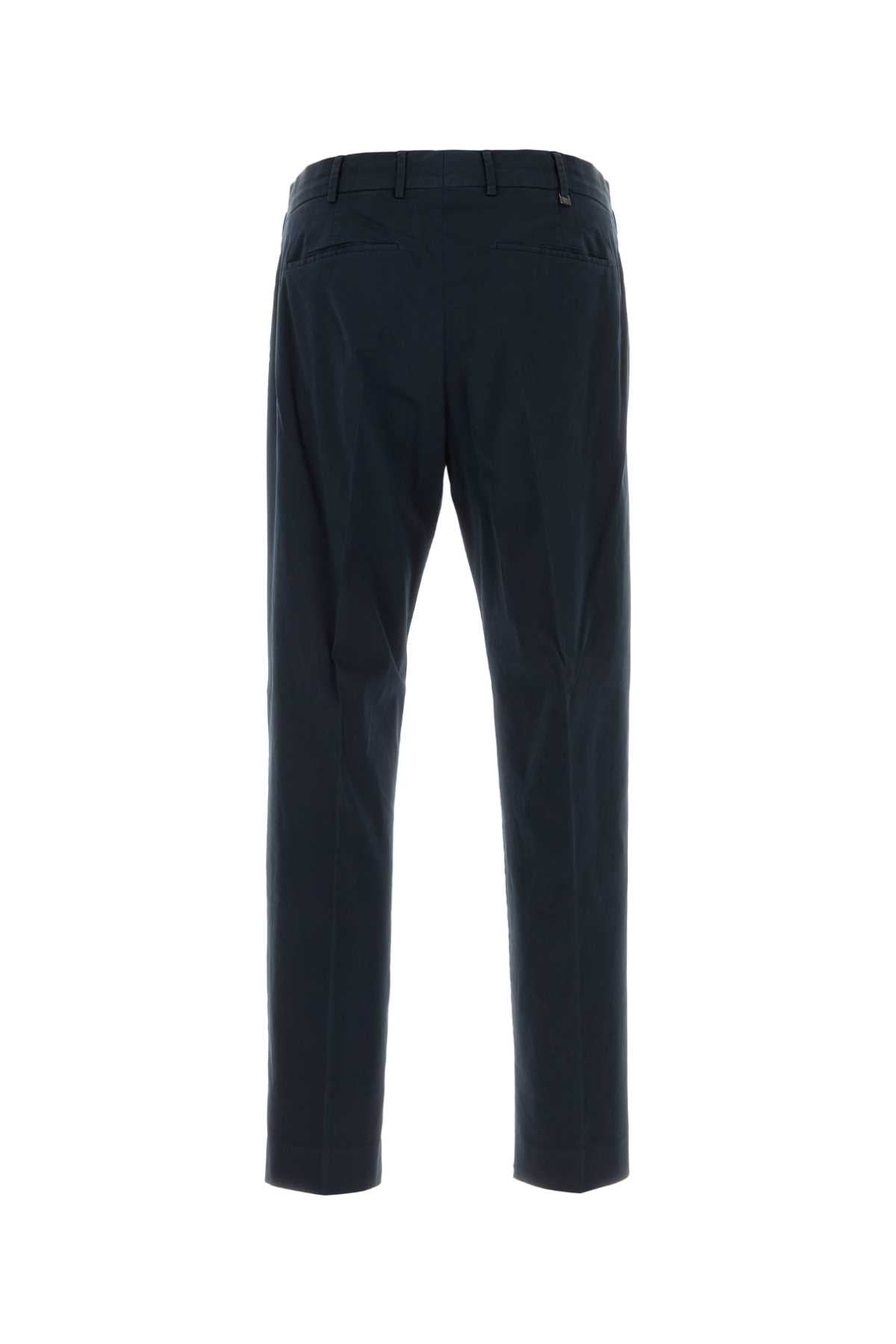 Navy Blue Stretch Cotton Pant Y372 Exterior: Elastane Pantaloni