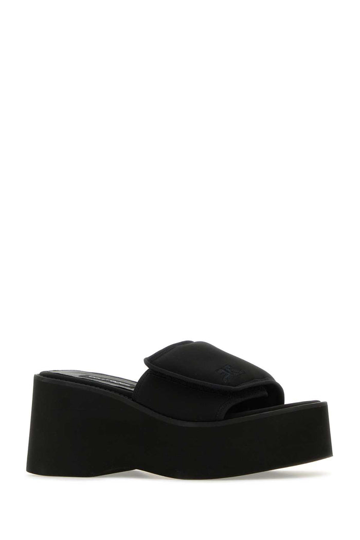 Black Stretch Polyester Blend Scusa Wave Slippers