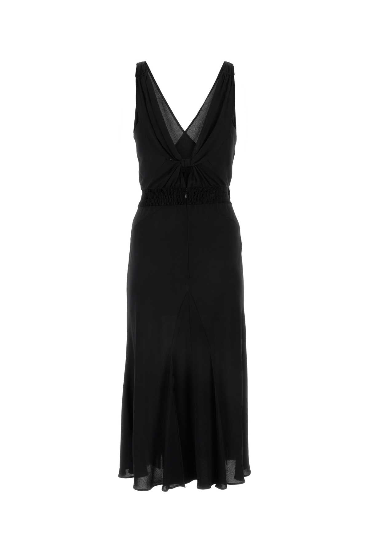 Black Stretch Viscose Dress Nero Ea Vi-agnello Abiti