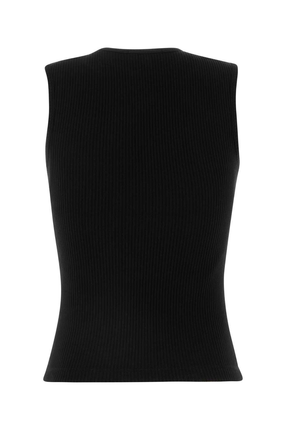 Black Stretch Lyocell Blend Binx Tank Top Maglie