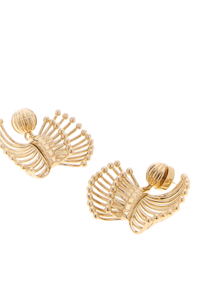 Gold Metal Earrings Oro Brass Orecchini