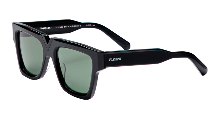 V-Gold-I - Black Acetate Sunglasses