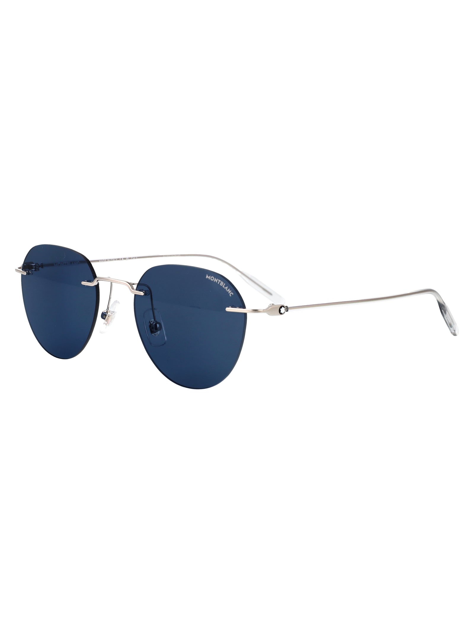 Silver-silver-blue Metal Sunglasses