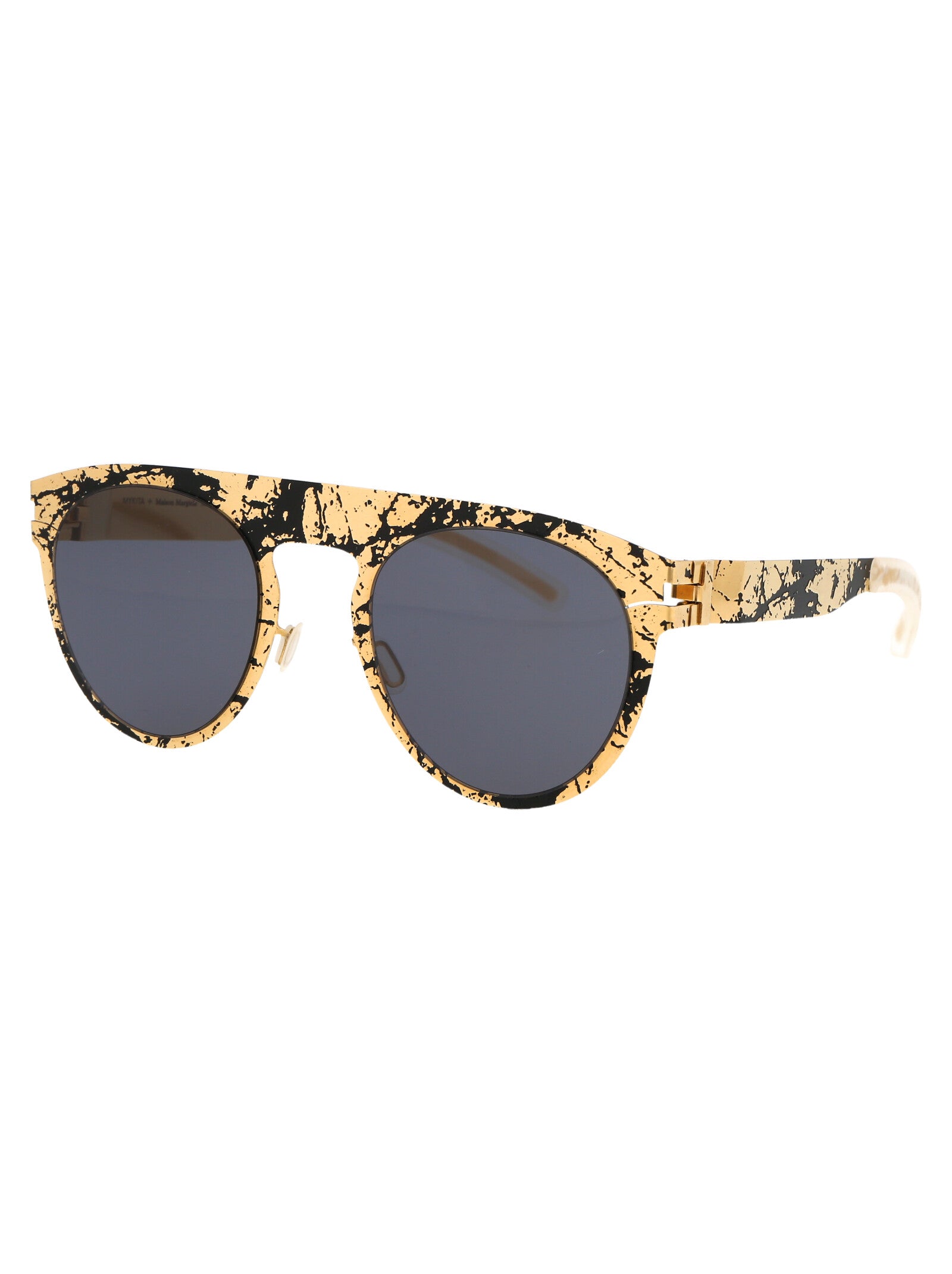 Mmtransfer004 267 Gold Black Stone Darkgrey Solid Steel Sunglasses