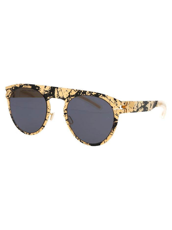 Mmtransfer004 267 Gold Black Stone Darkgrey Solid Steel Sunglasses