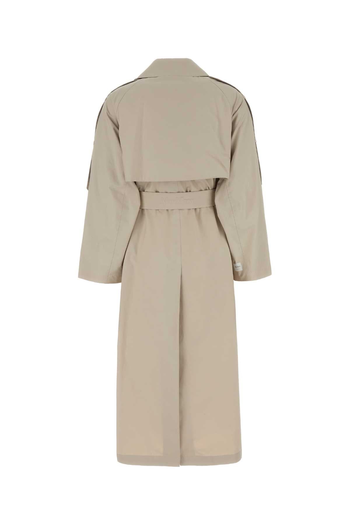 Sand Cotton Blend Delfino Trench Coat Naturale Exterior: Polyester