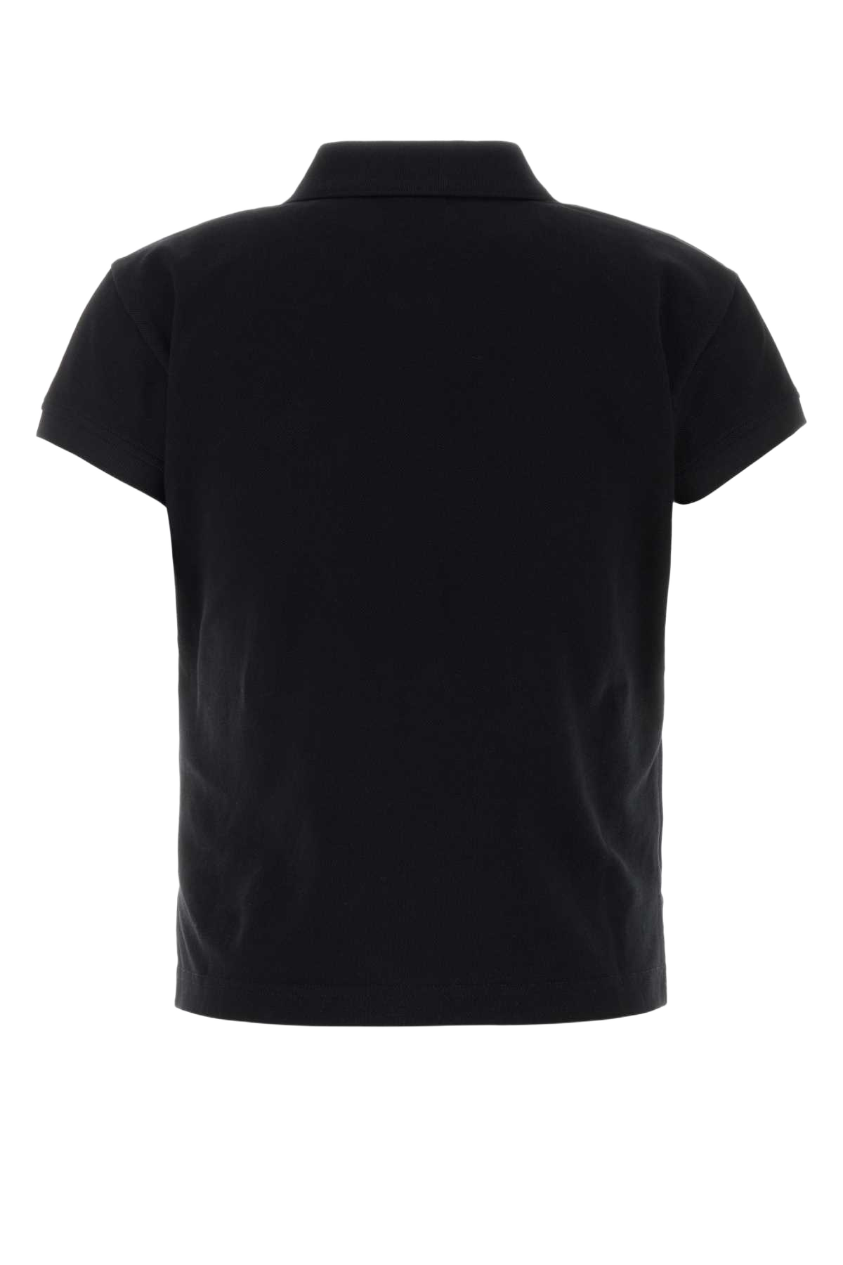 Black Piquet Polo Shirt Black/white T Cotton Ri Polyester
