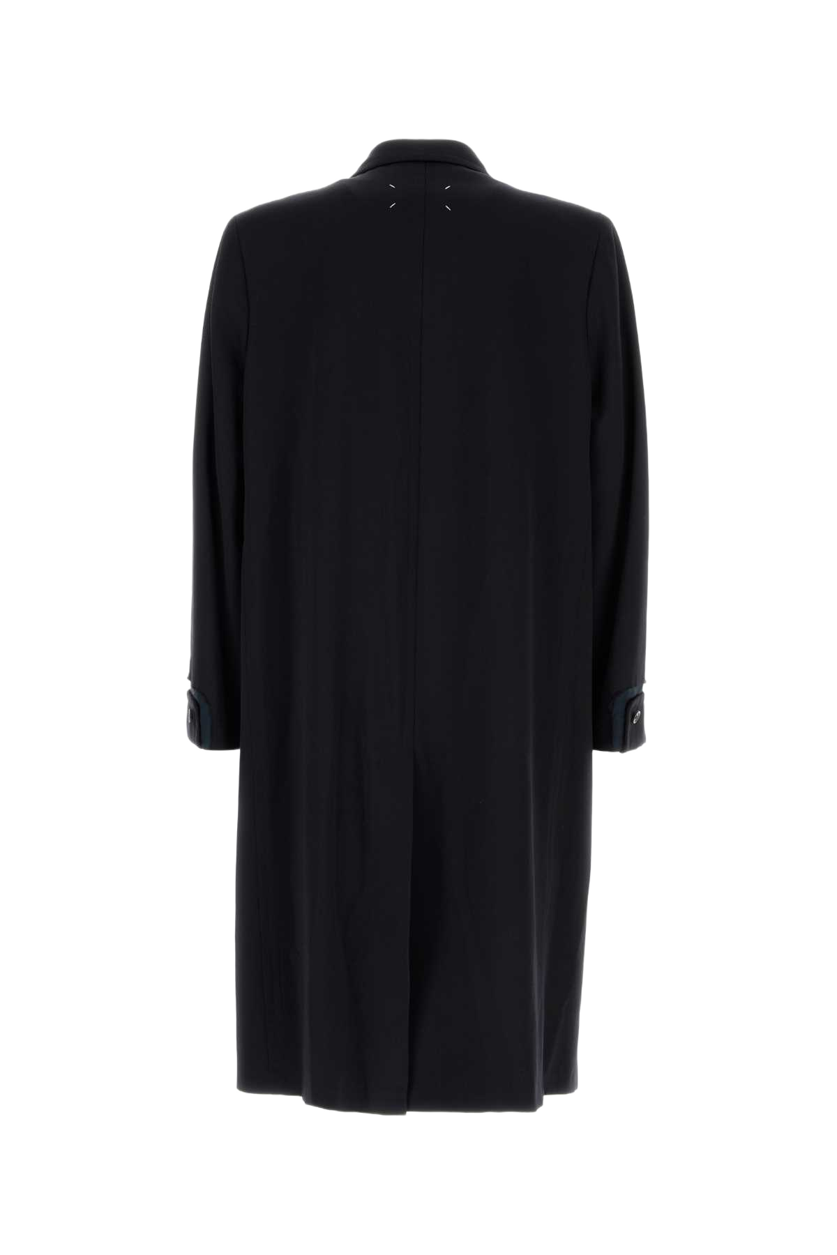 Midnight Blue Wool Coat Navy Exterior: Cappotti