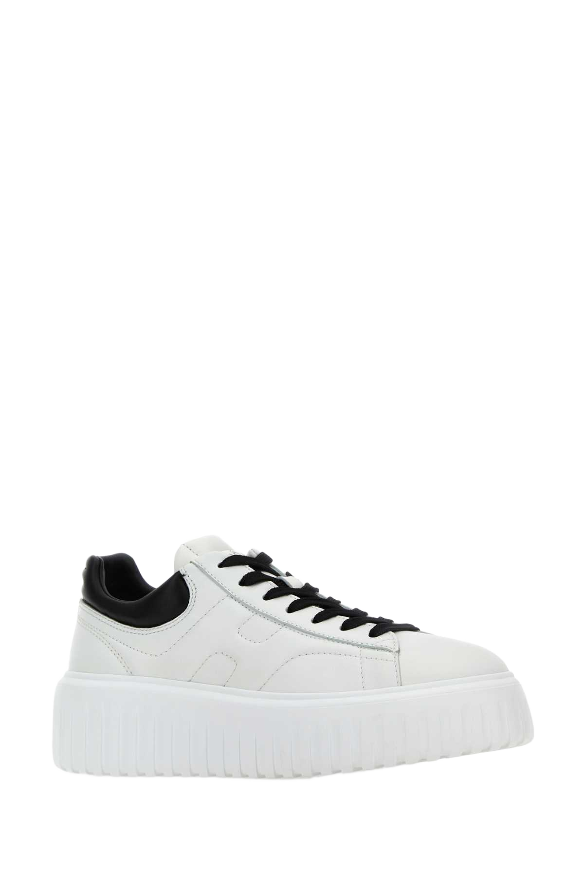 White Nappa Leather H-Stripes Sneakers B001biancob999nero