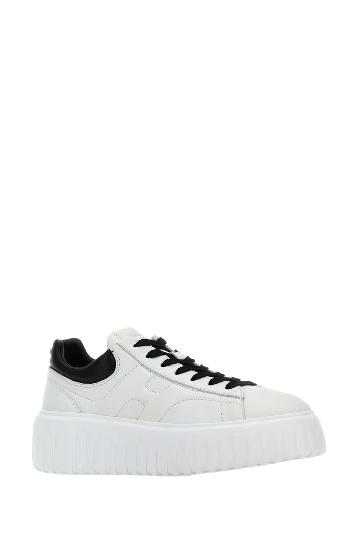 White Nappa Leather H-Stripes Sneakers B001biancob999nero