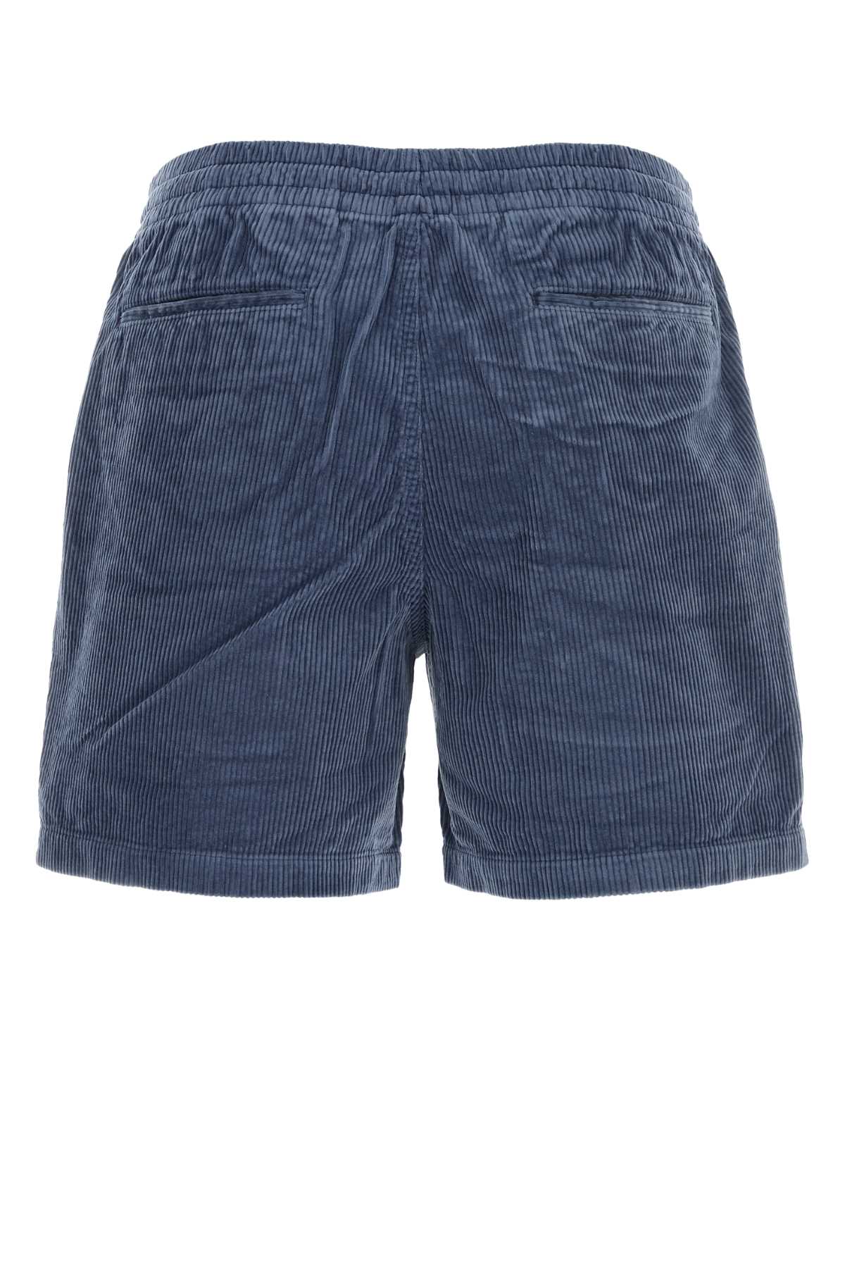 Air Force Blue Corduroy Bermuda Shorts Bostonnavy Exterior: Cotton