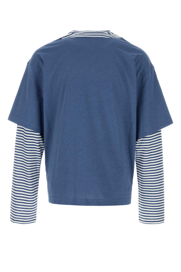 Air Force Blue Linen Bend T-Shirt Royal Exterior: Cotton