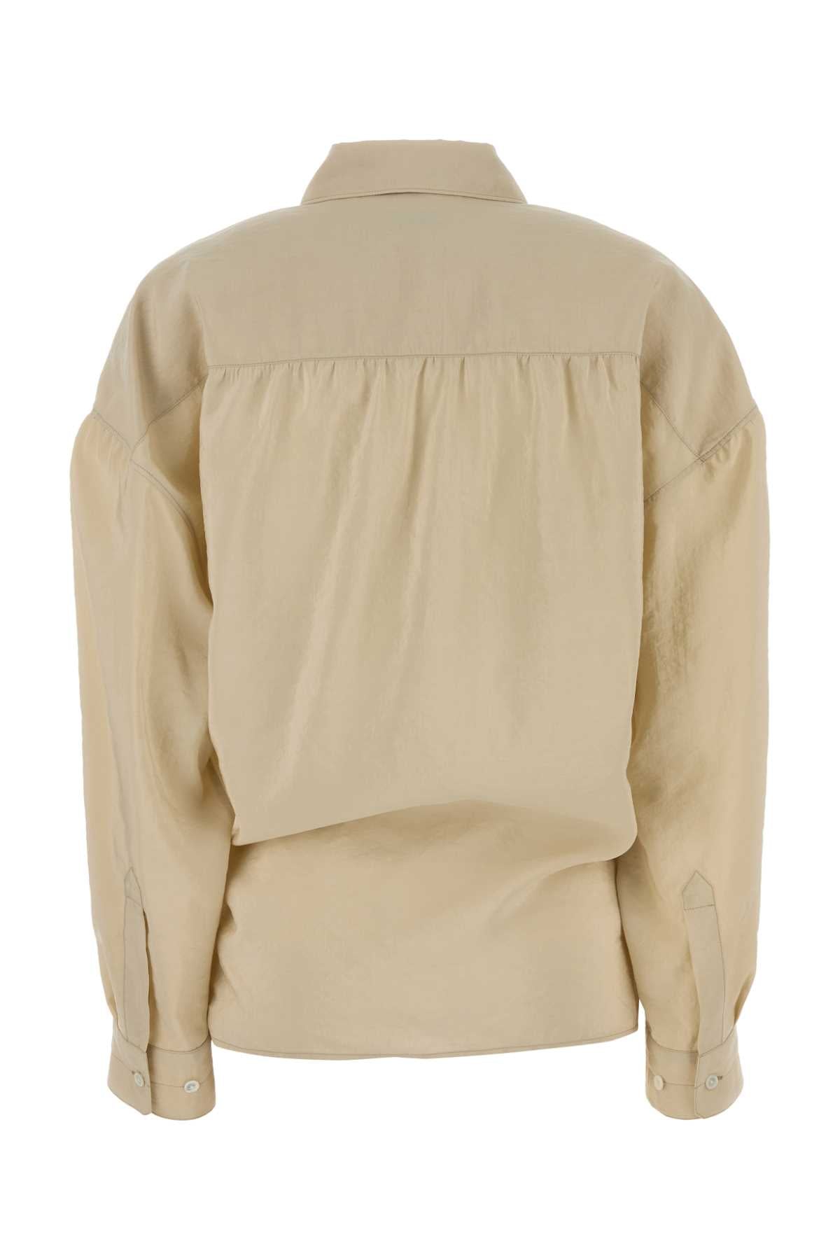 Beige Silk Blend Shirt Oatmilk Exterior: Nylon Camicie