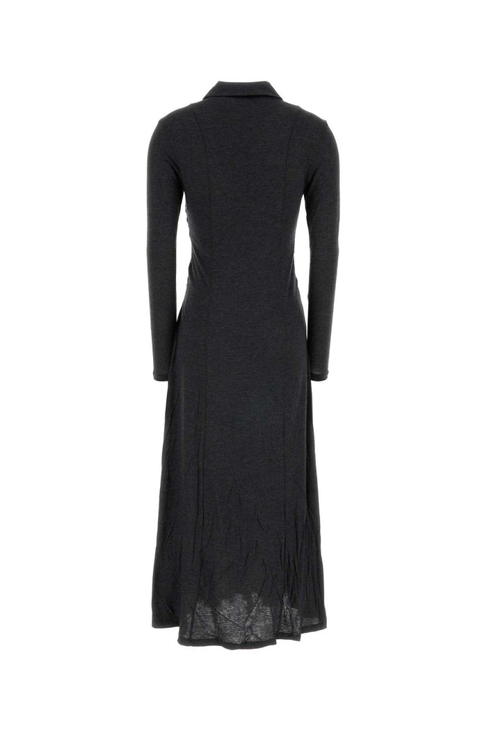 Dark Grey Jersey Shirt Dress Phantom Exterior: Cotton Modal Abiti