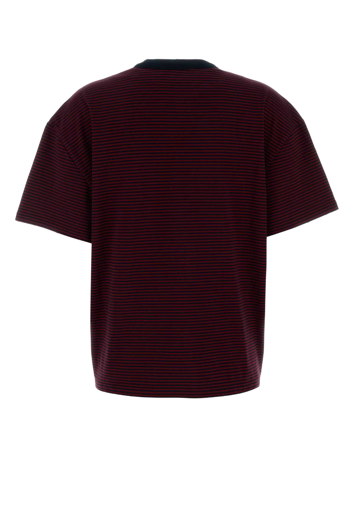 Embroidered Cotton Oversize T-Shirt Amaranto+blu Exterior