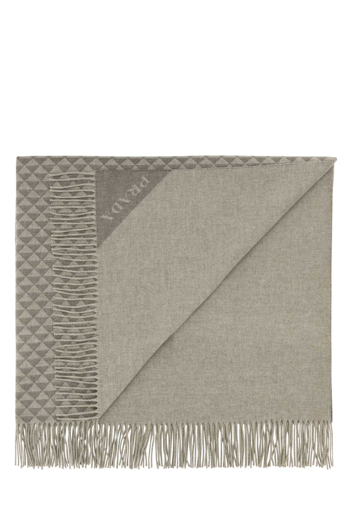 Embroidered Wool Blend Symbole Double Blanket Pomice+argilla Wows Casa/bagno