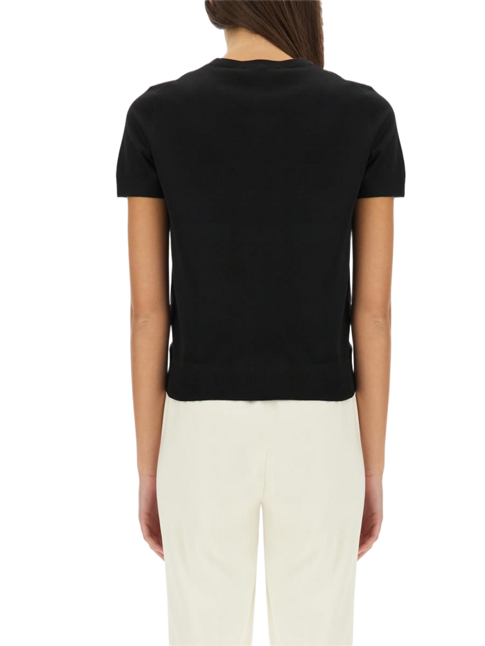 Knitted Tops. Black Wool T-shirts