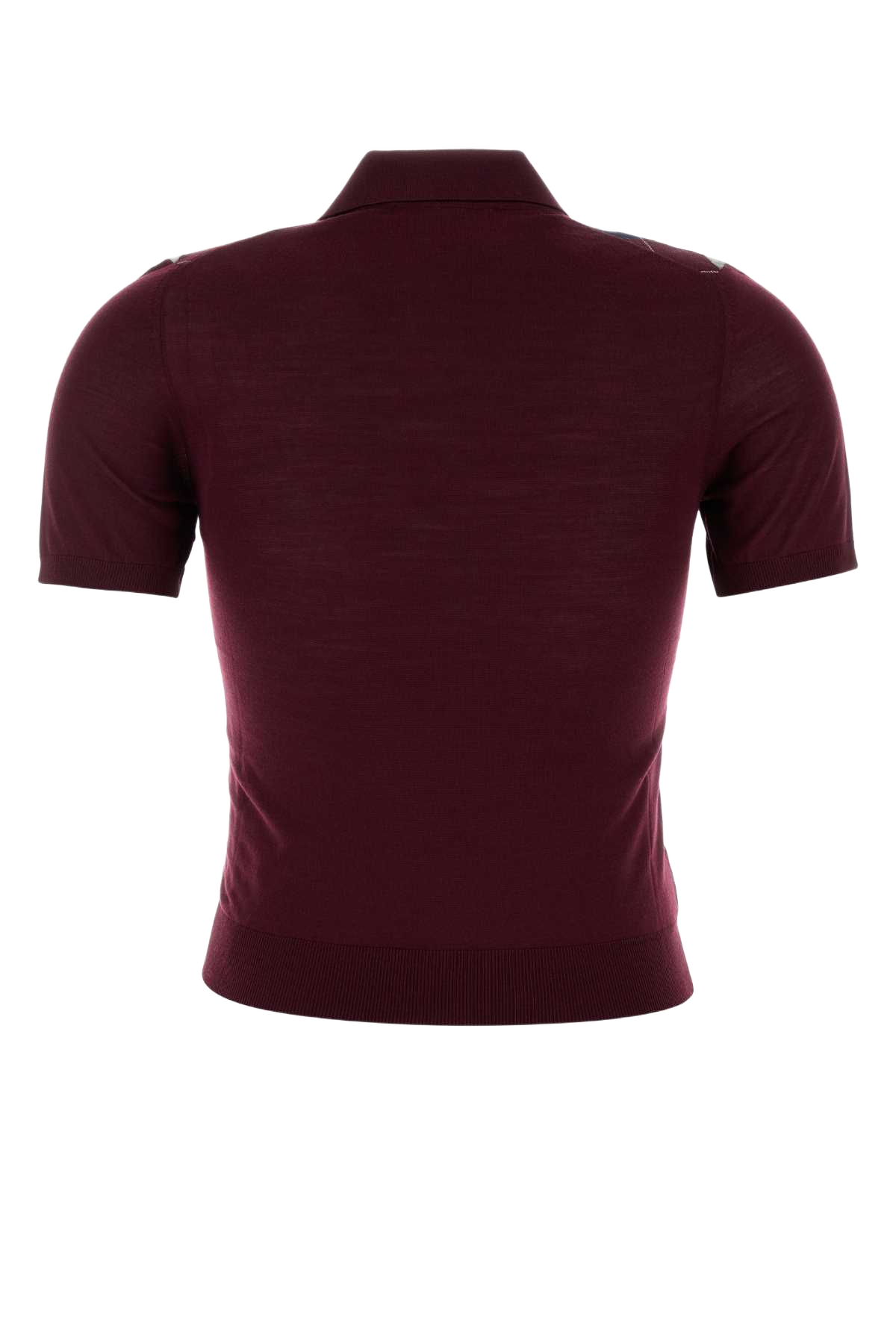 Burgundy Wool Polo Shirt Bordeaux Wv-trochusniloticus