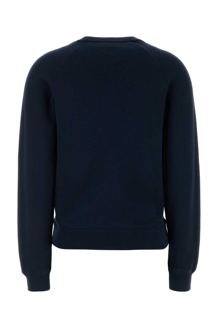 Navy Blue Cotton Sweatshirt Navyblue Exterior: Felpe