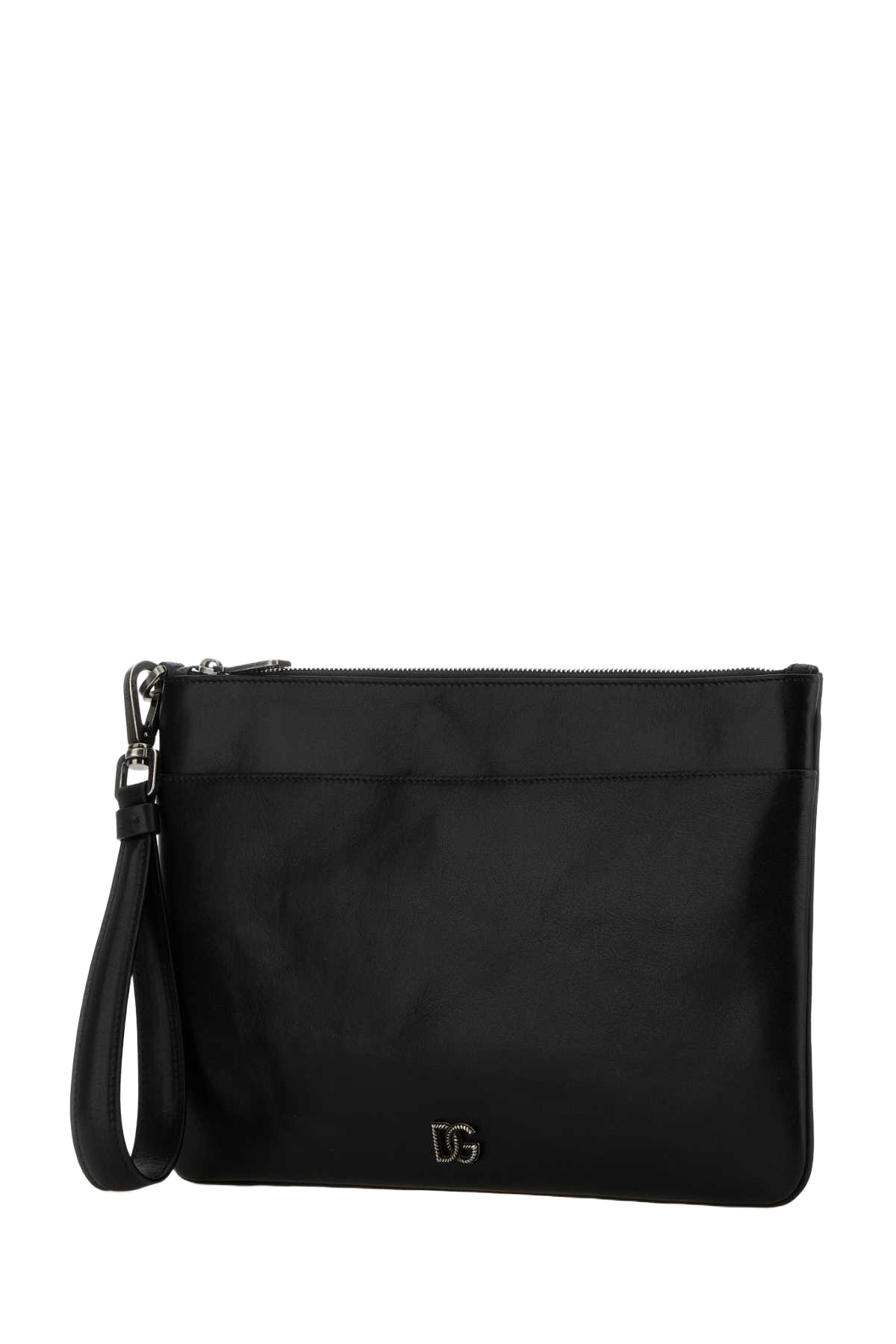Black Leather Clutch Nero Vitello