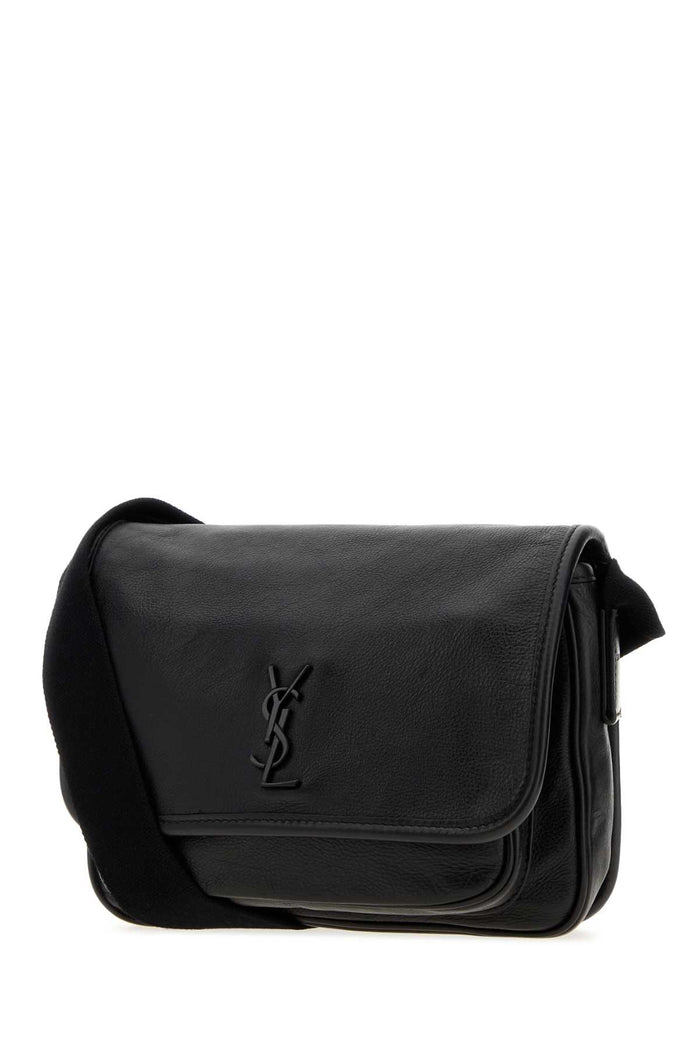 Black Leather Messenger Niki Crossbody Bag Nero Borse A Tracolla