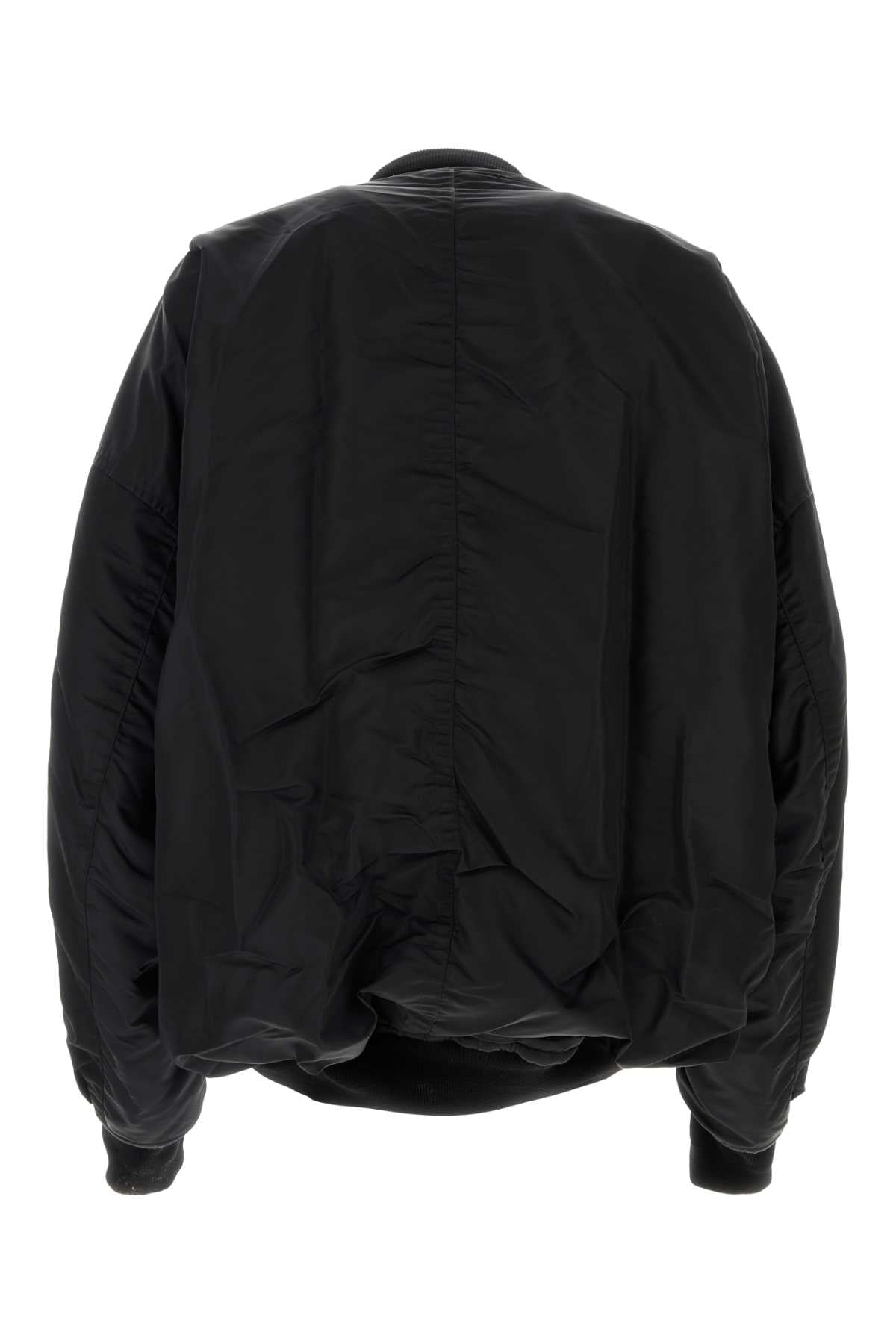 Black Nylon Bomber Jacket Giubbini