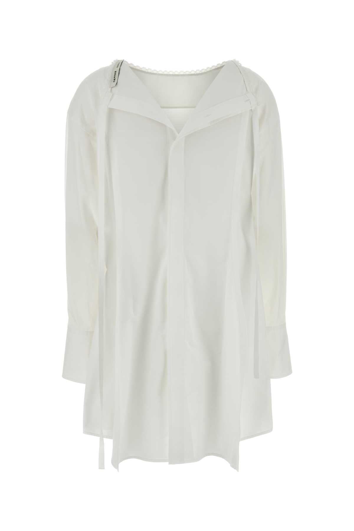 White Poplin Esperanto Mini Dress Exterior: Cotton Abiti