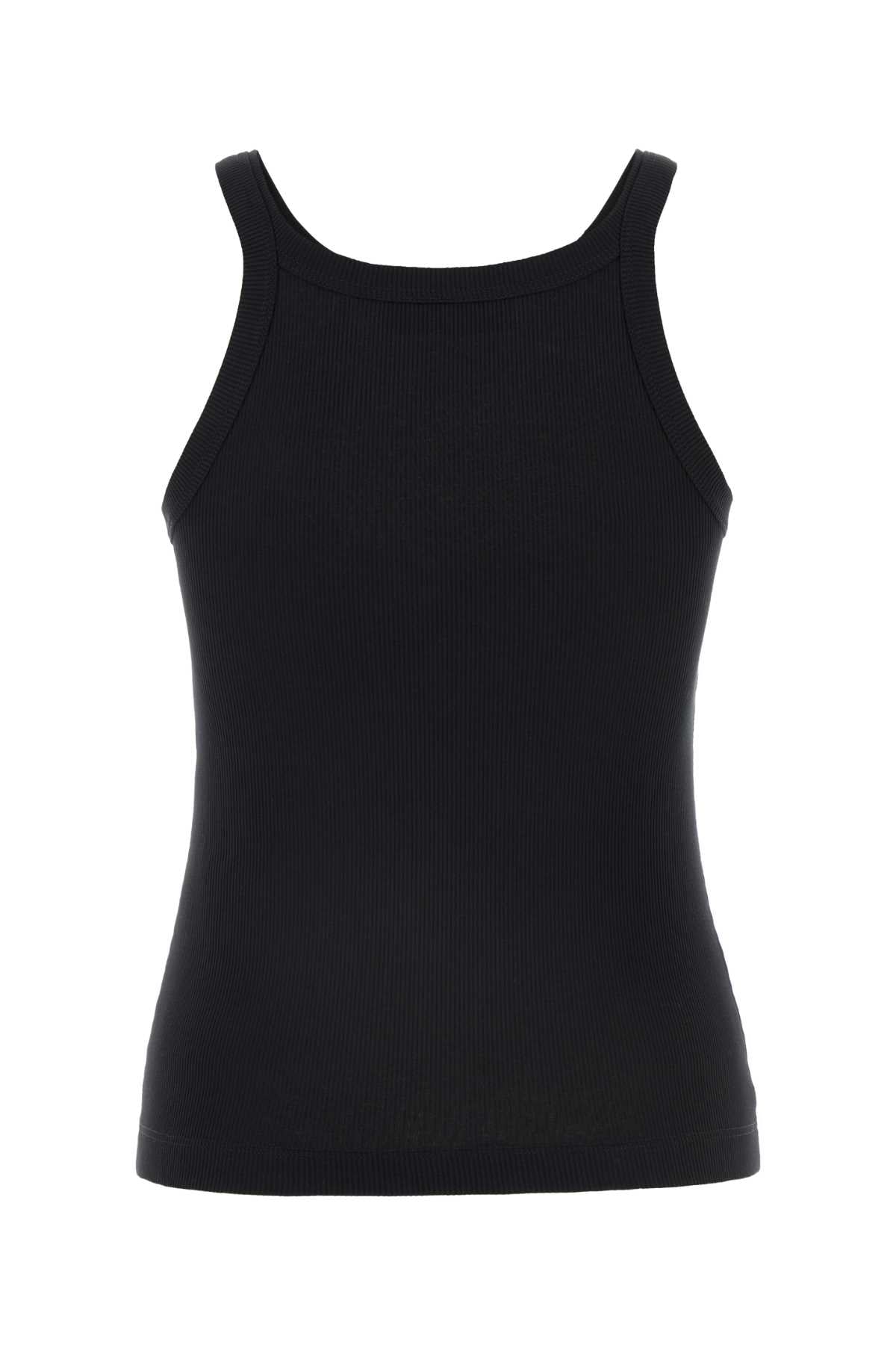 Black Cotton Tank Top Maglie