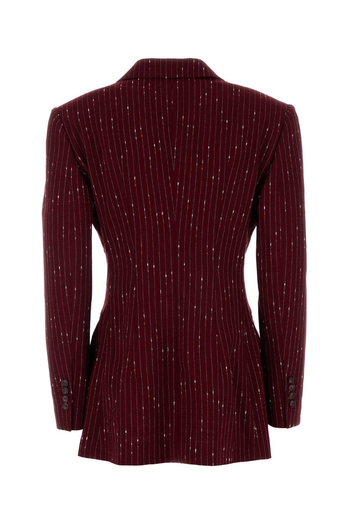 Embroidered Tweed Blazer Rigato Giacche E Gilet