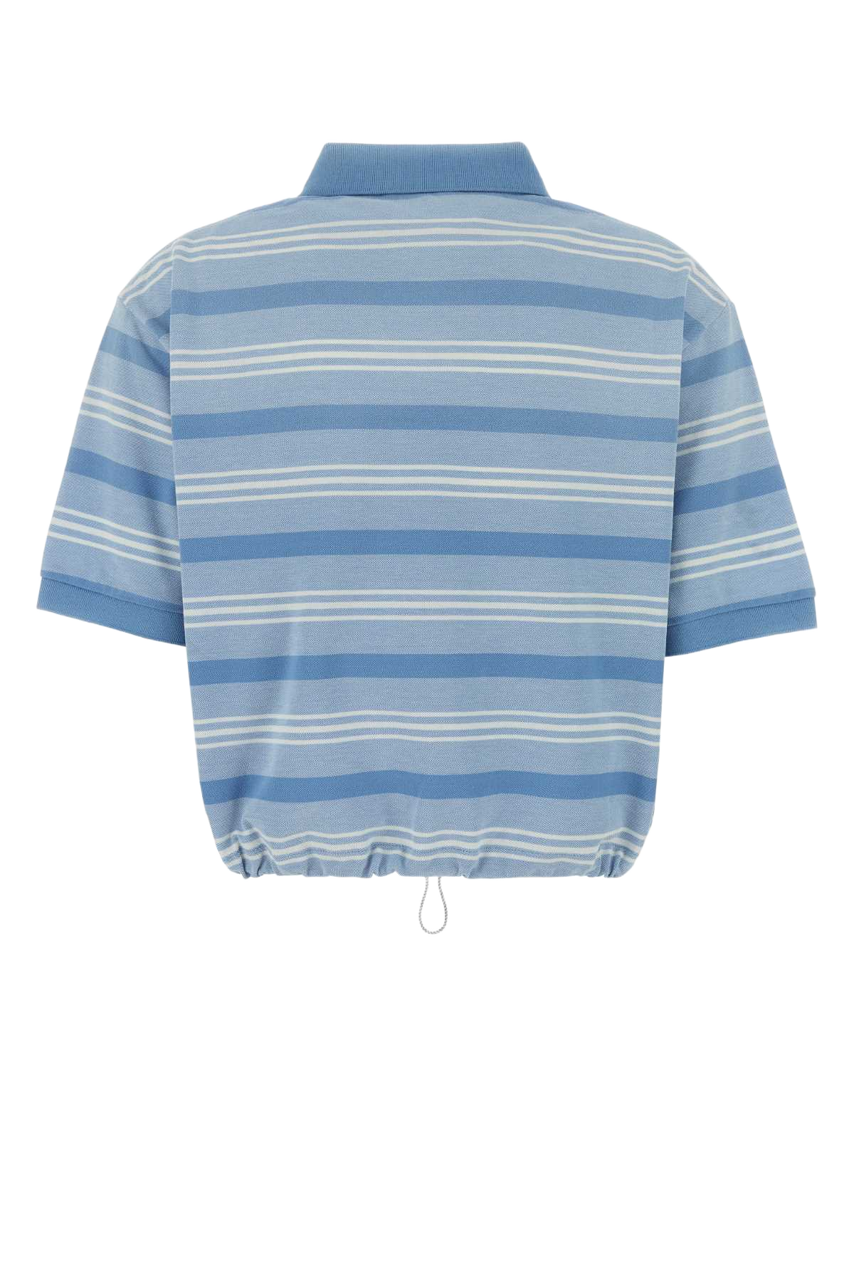 Embroidered Piquet Polo Shirt Celeste Exterior: Cotton