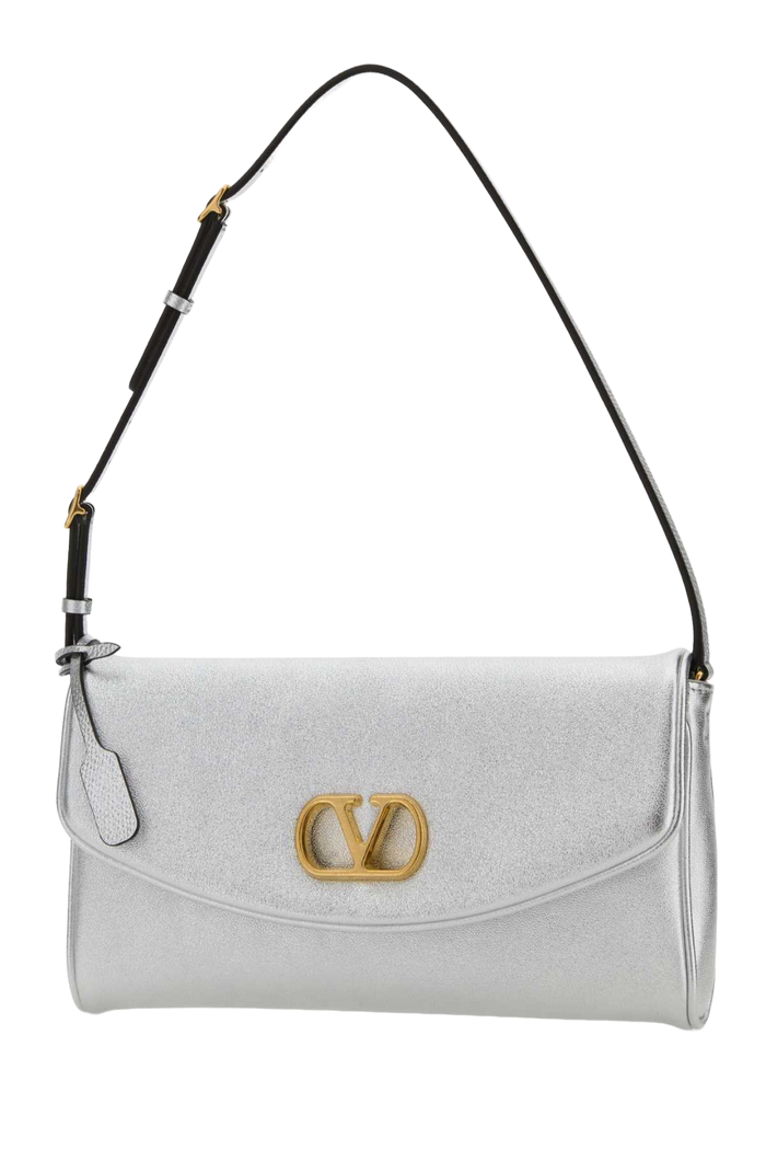 Silver Nappa Leather Devain Shoulder Bag Borse A Mano