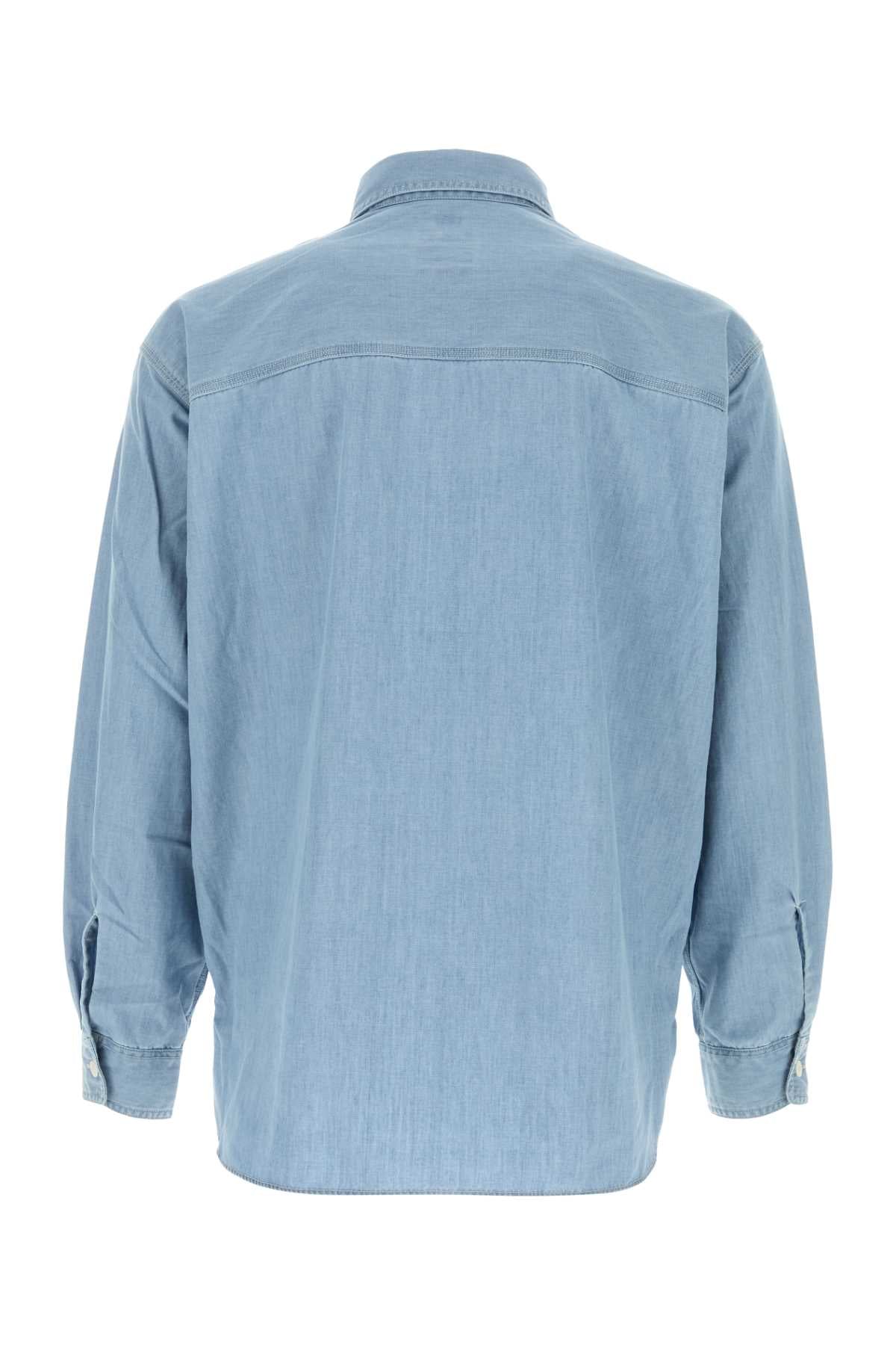Light-Blue Chambray Oversize Shirt Lightindigo Exterior: Cotton Polyester Camicie