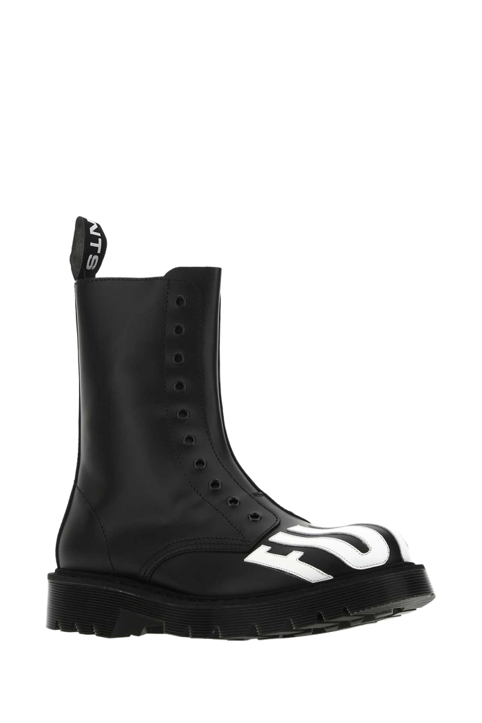 Black Leather Ankle Boots Stivali
