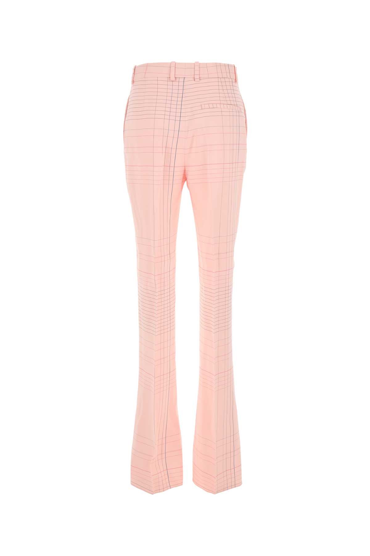 Pink Stretch Viscose Blend Pant Pinkblue Pantaloni