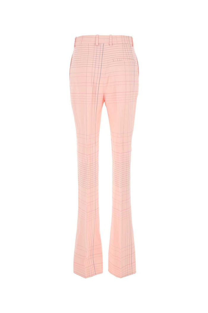 Pink Stretch Viscose Blend Pant Pinkblue Pantaloni