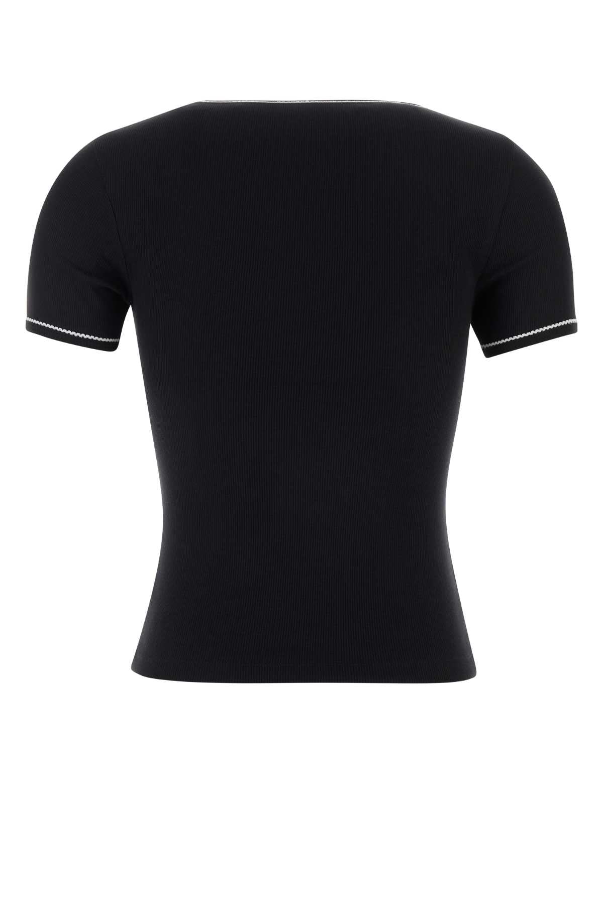 Bk99black Exterior: Cotton Elastan T-shirt