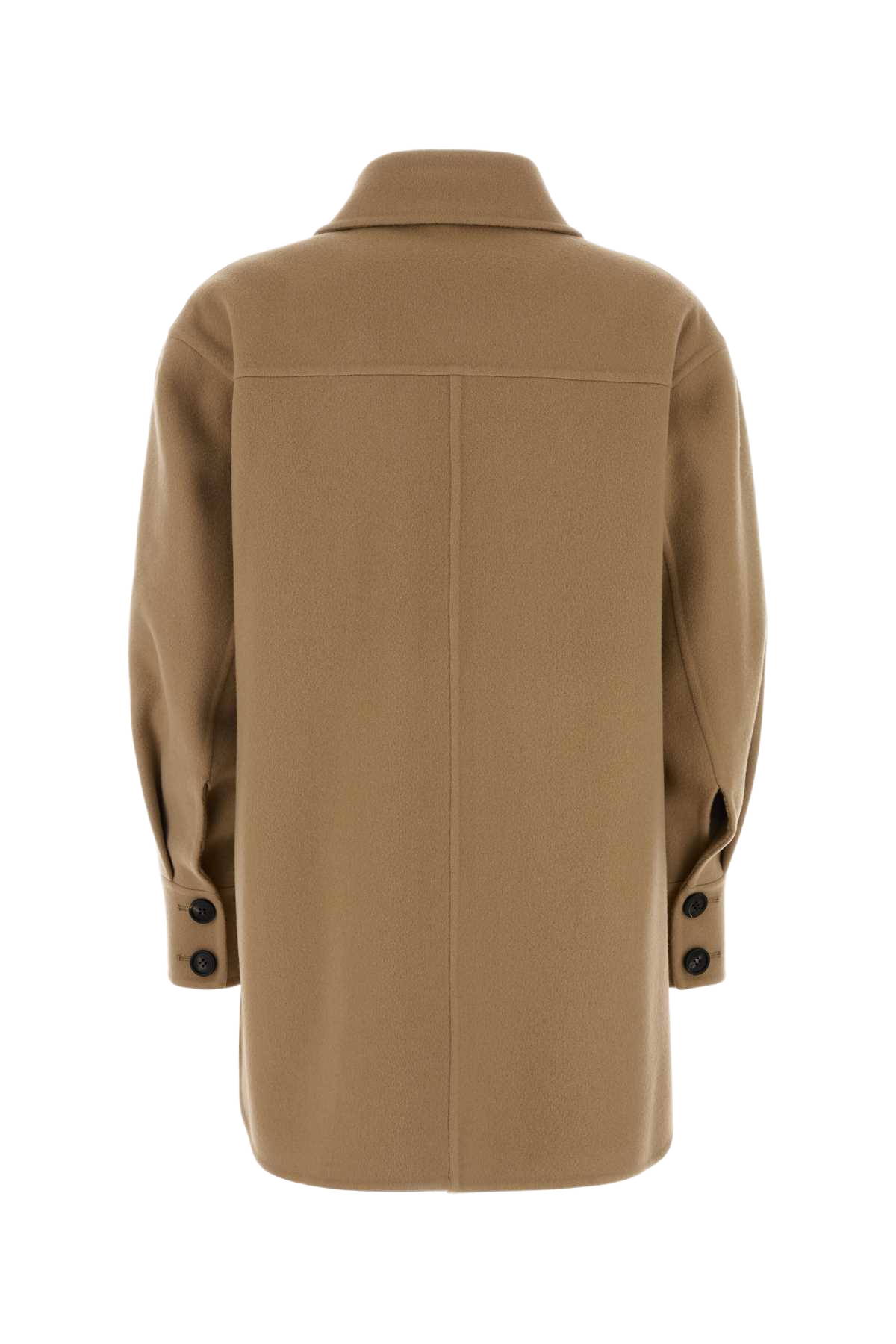 Beige Wool Blend Coat Cammello Exterior: Cashmere Cappotti