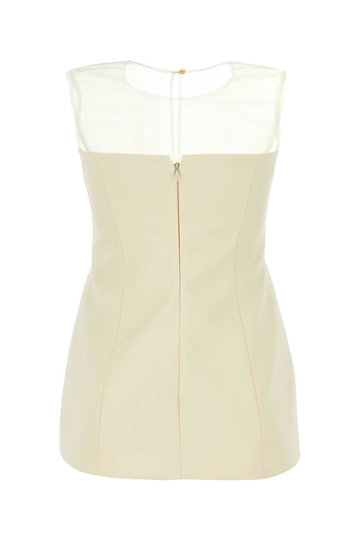 Ivory Cotton Blend Top Bone Maglie