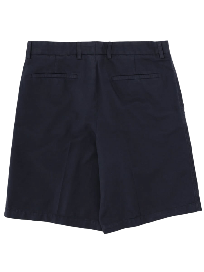 Shorts In Cotone Blue Cotton Linen
