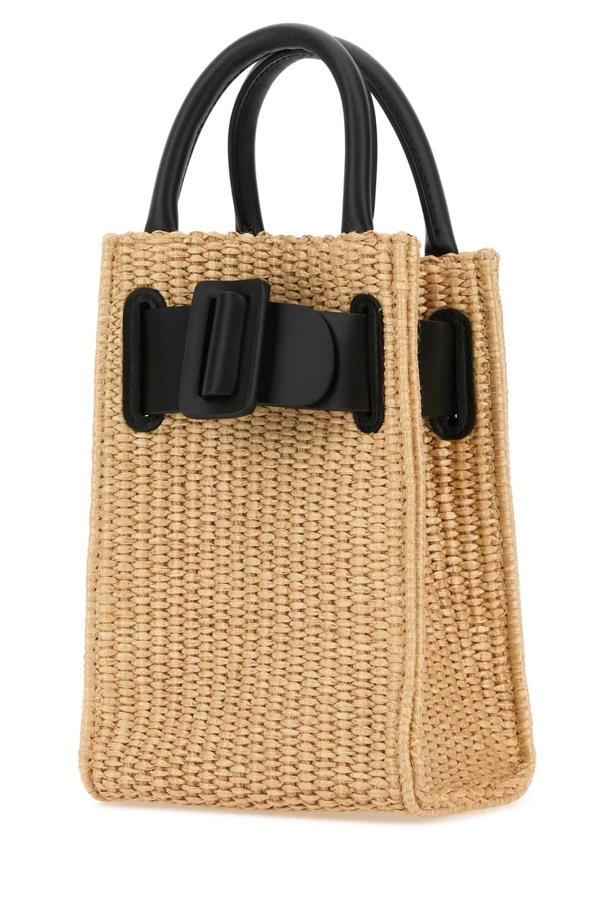 Raffia Bobby Tourist Epsom Handbag Blacknatural Borse A Mano