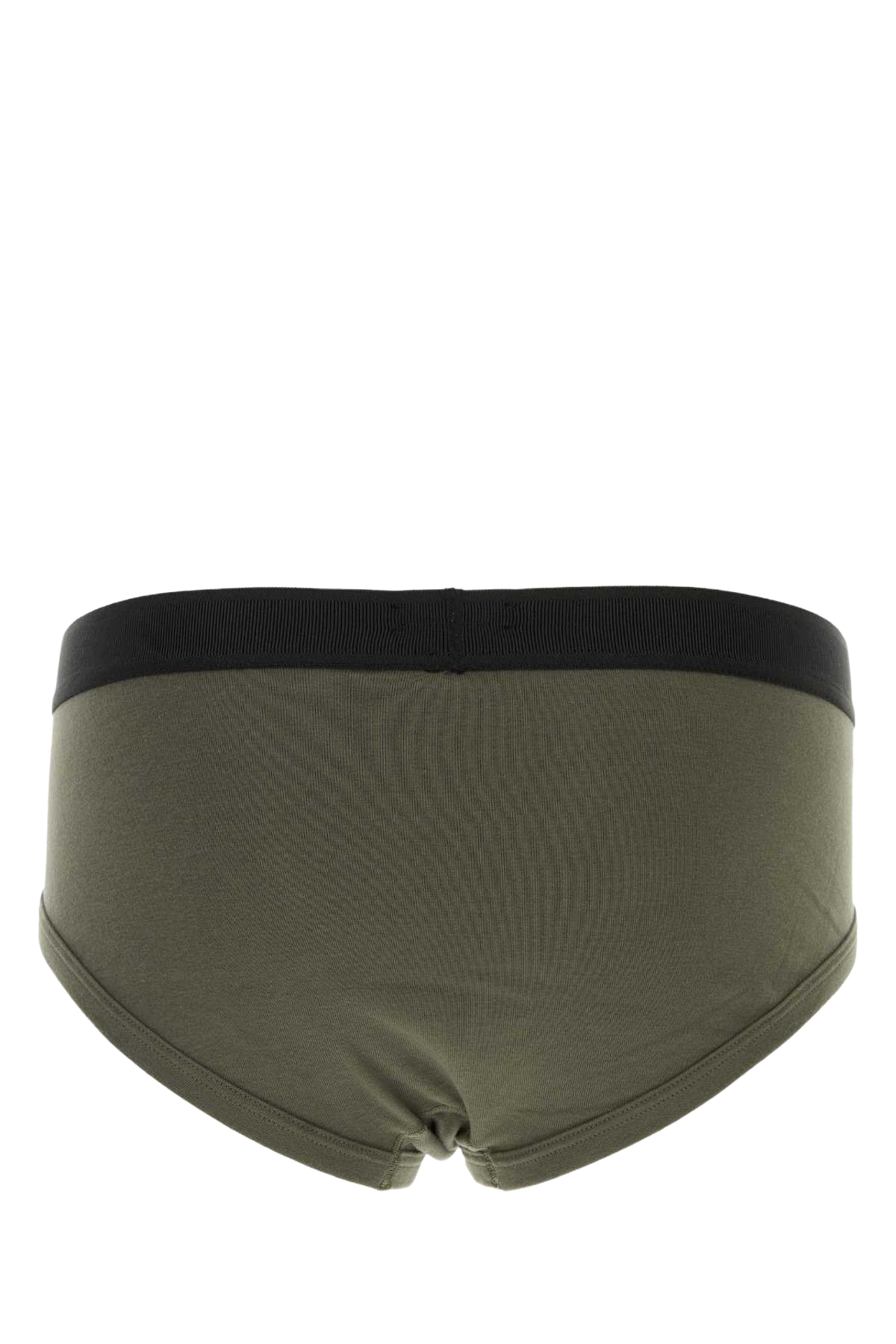 Dark Green Stretch Cotton Slip 302 Co Ea Intimo
