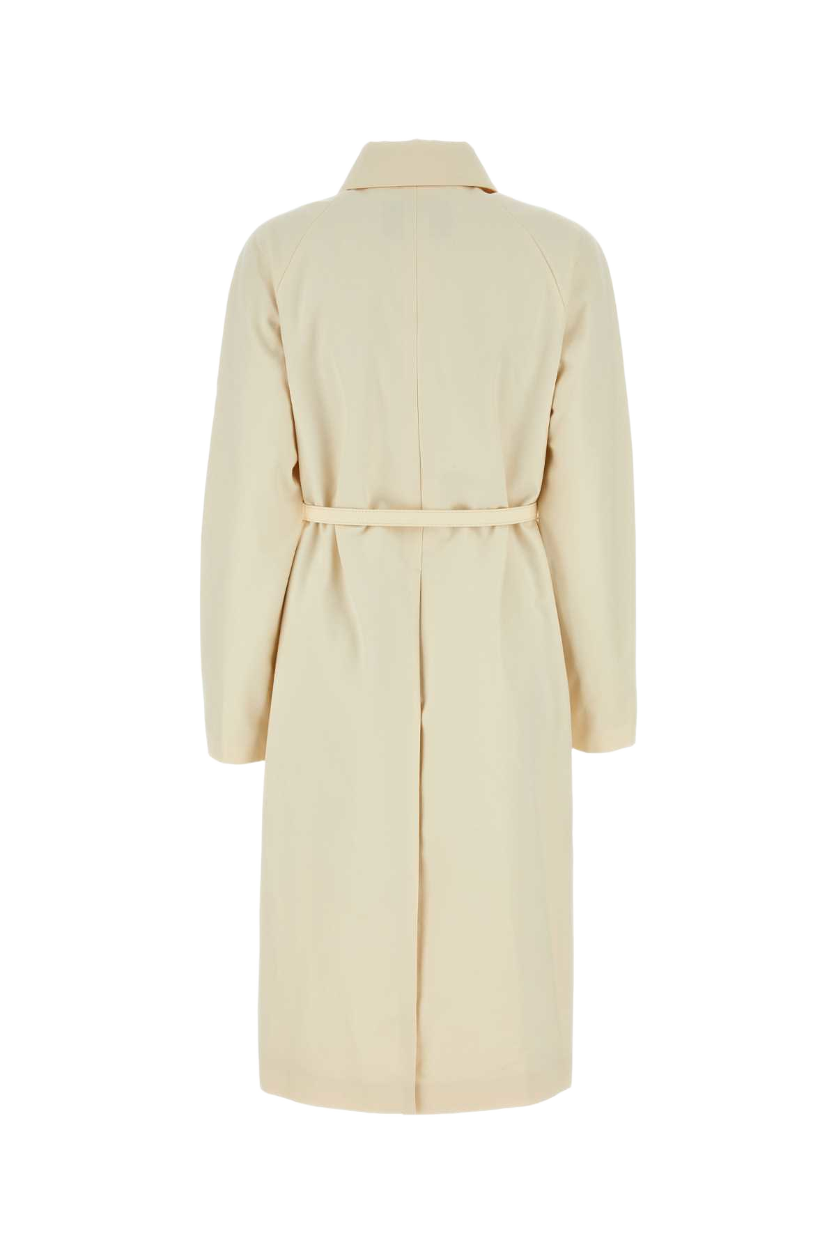 Ivory Polyester Blend Overcoat Avorio Cappotti