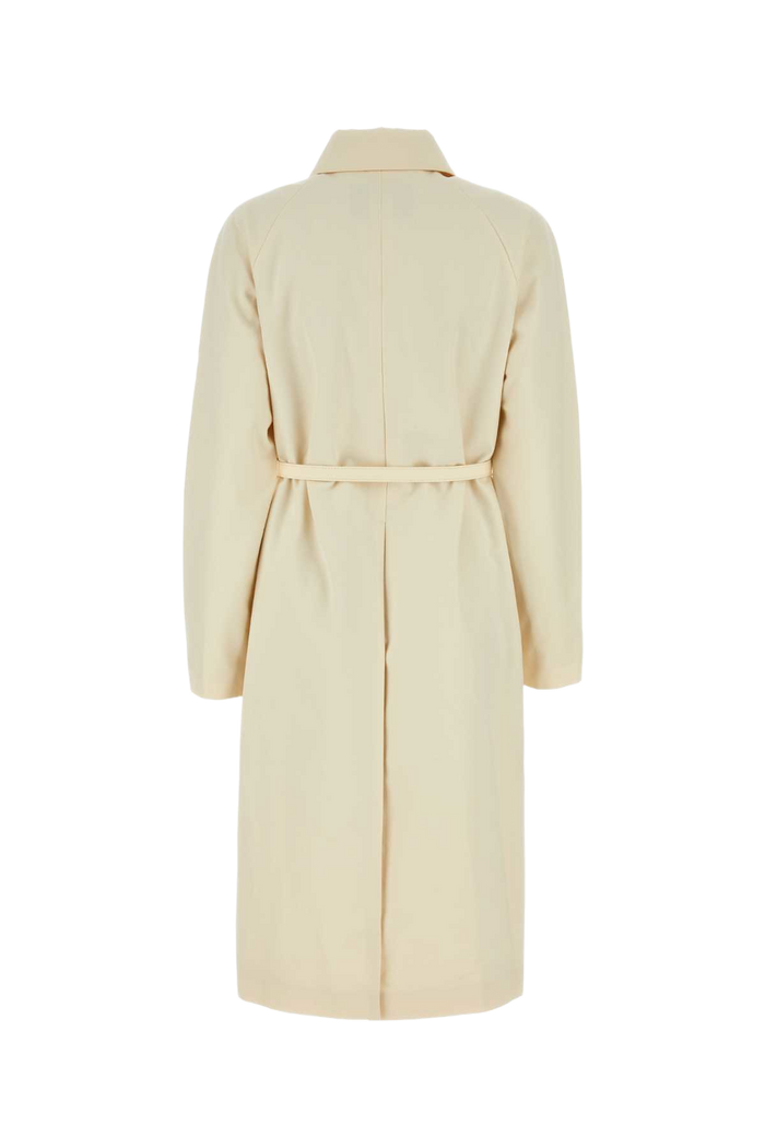 Ivory Polyester Blend Overcoat Avorio Cappotti