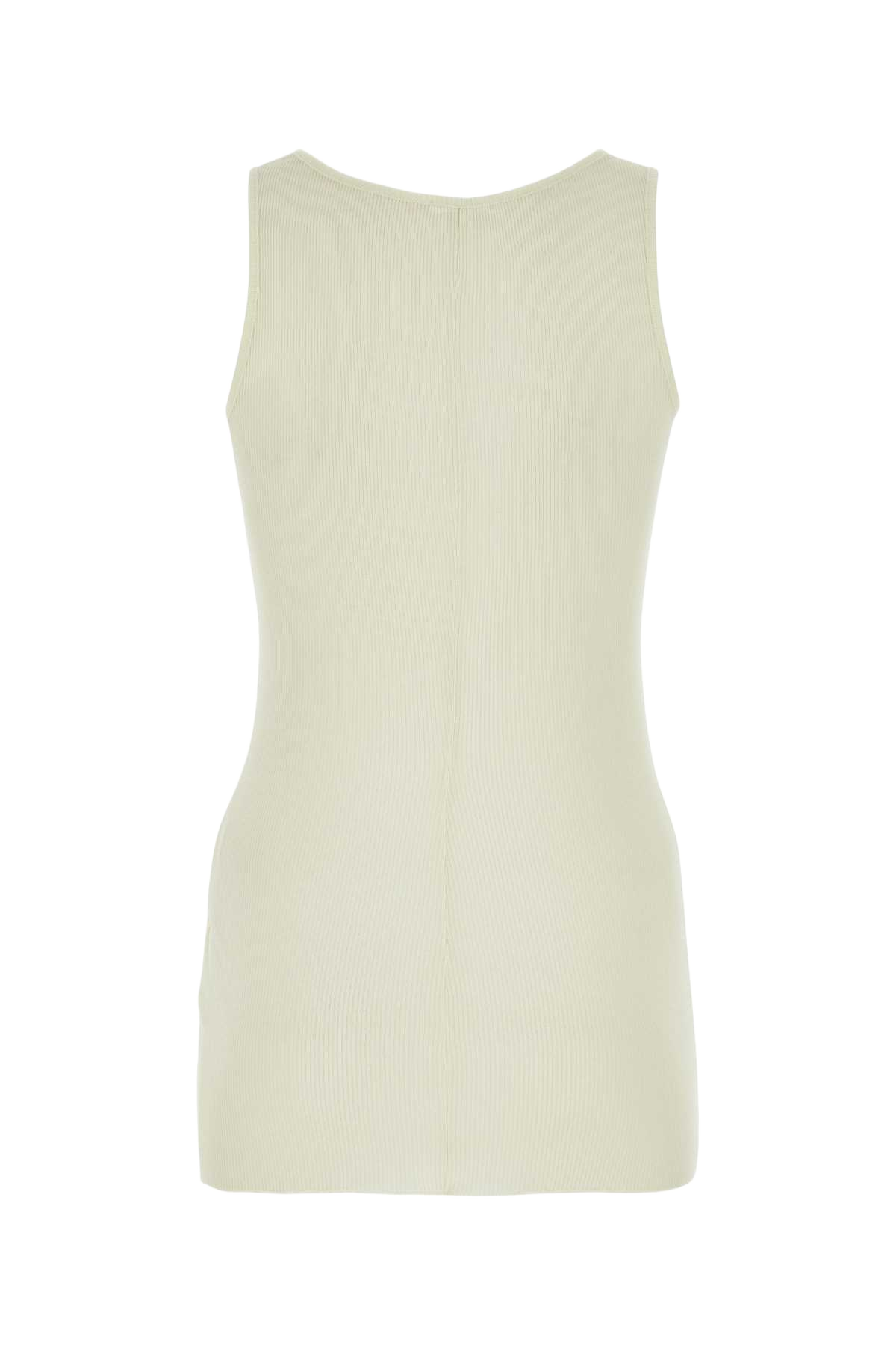 Ivory Viscose Blend Tank Top Exterior: Nylon Maglie