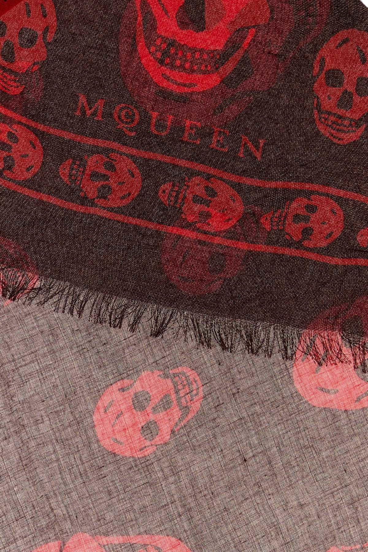 Printed Modal Blend Foulard Red Exterior: Silk Sciarpe E