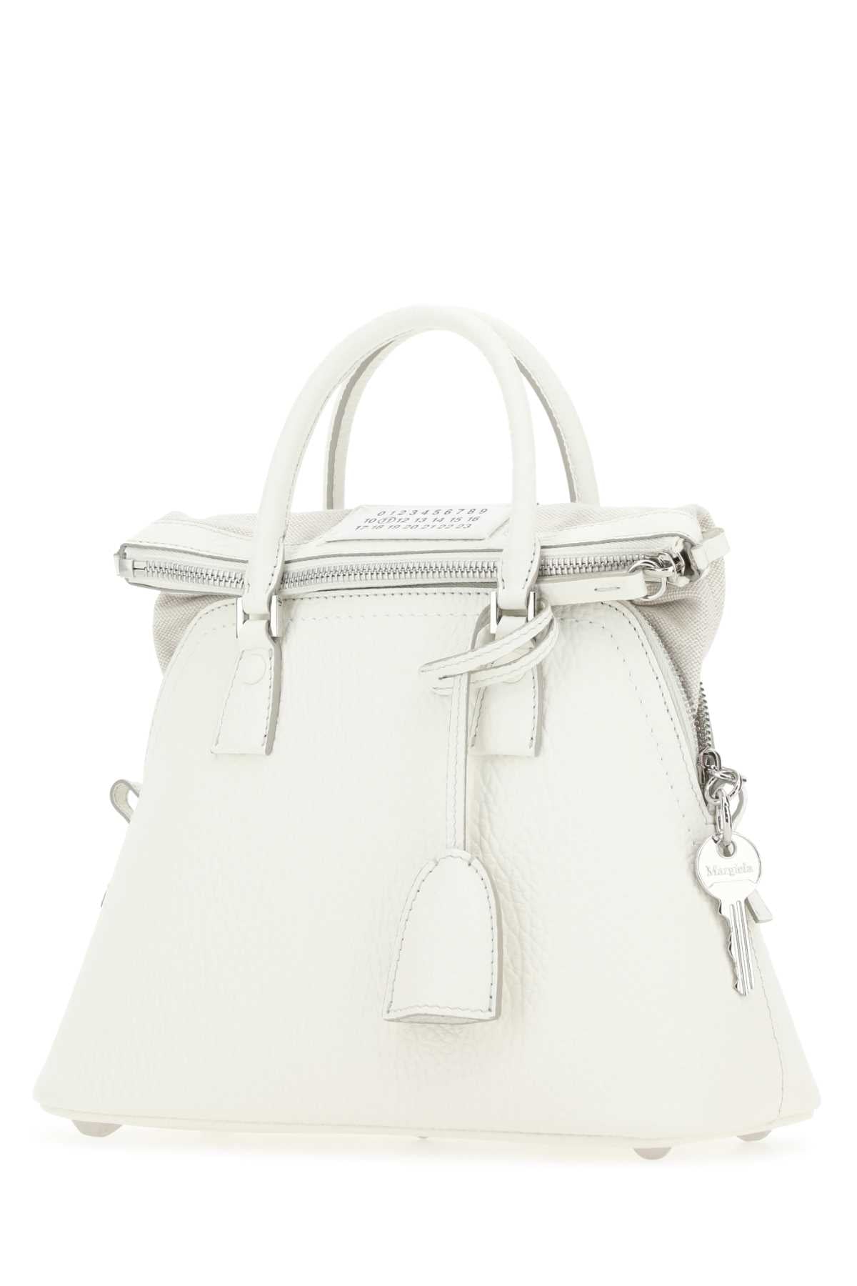 White Leather 5ac Handbag H0157 Borse A Mano