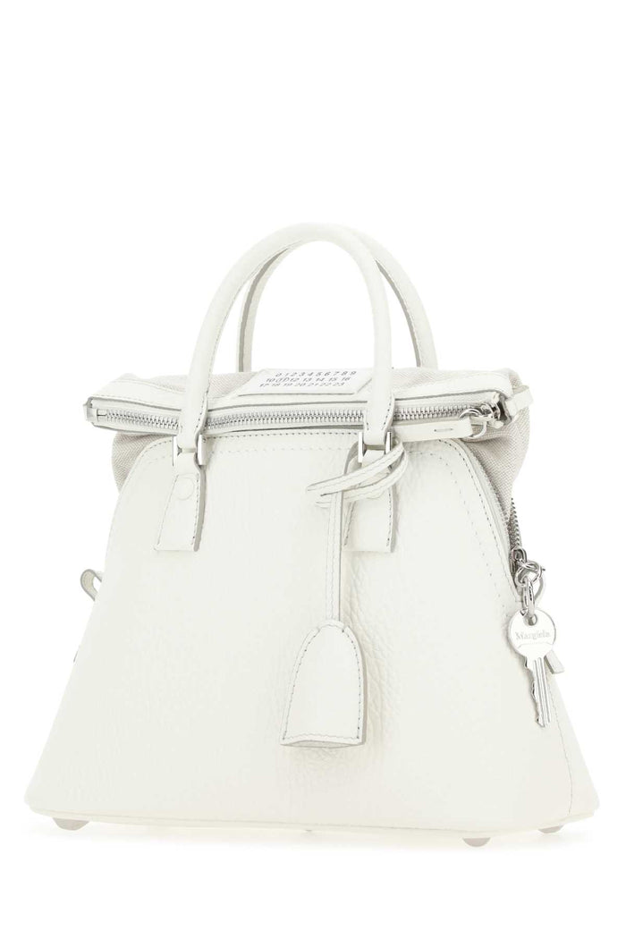 White Leather 5ac Handbag H0157 Borse A Mano