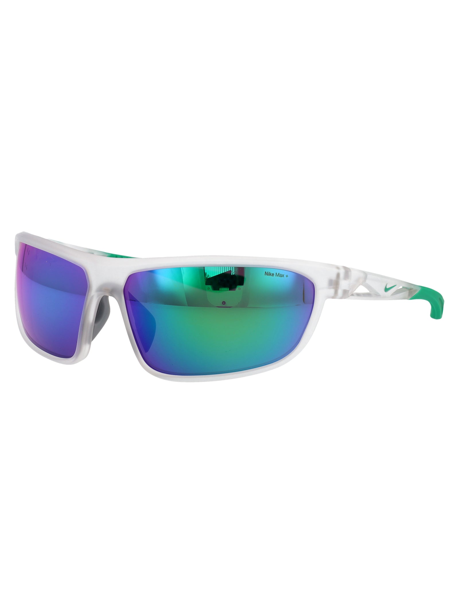 Nikewindtrackrunev24003 902 Matte Clear / Green Mirror Injected Sunglasses