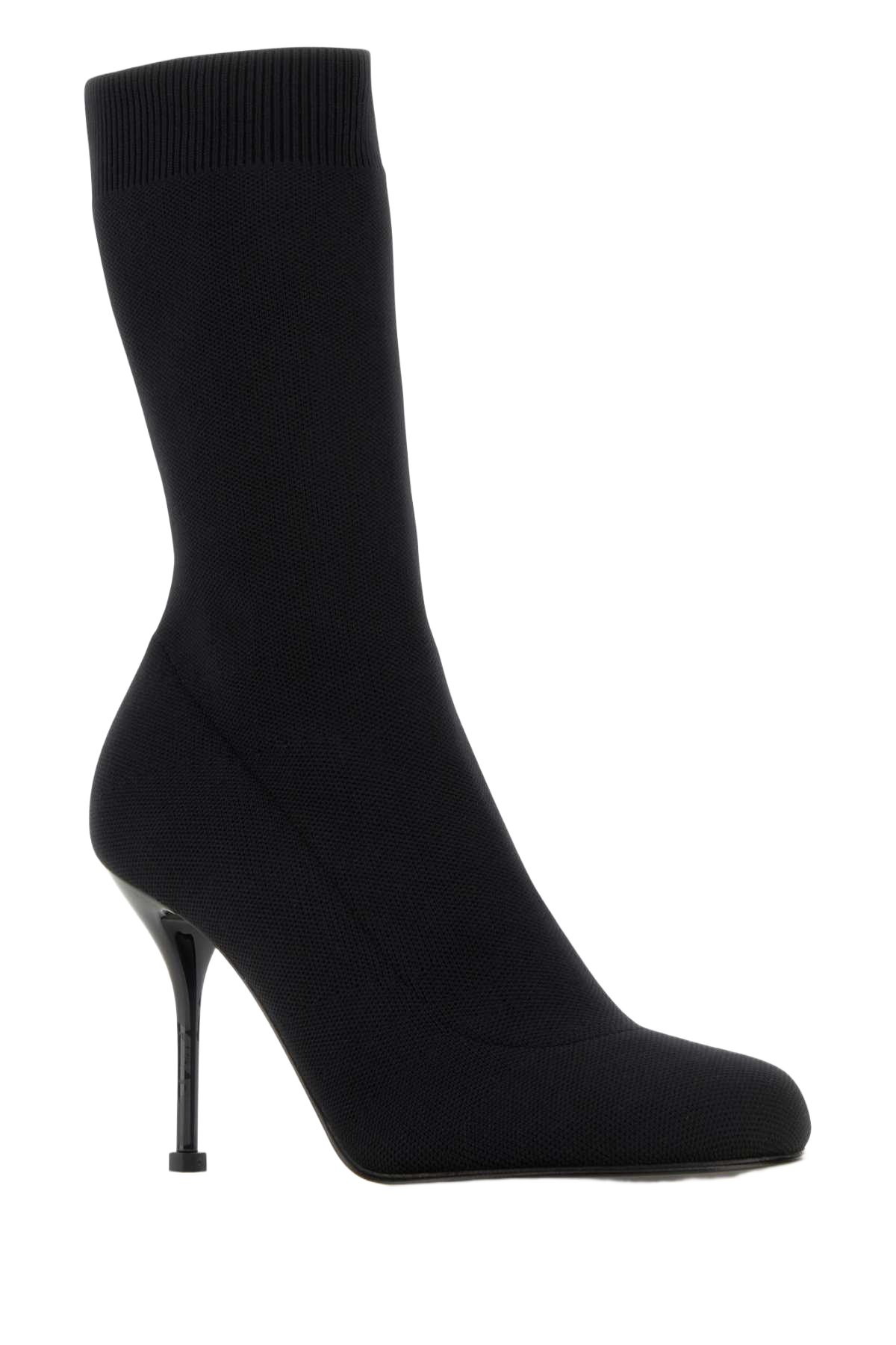 Black Stretch Nylon Ankle Boots Stivali