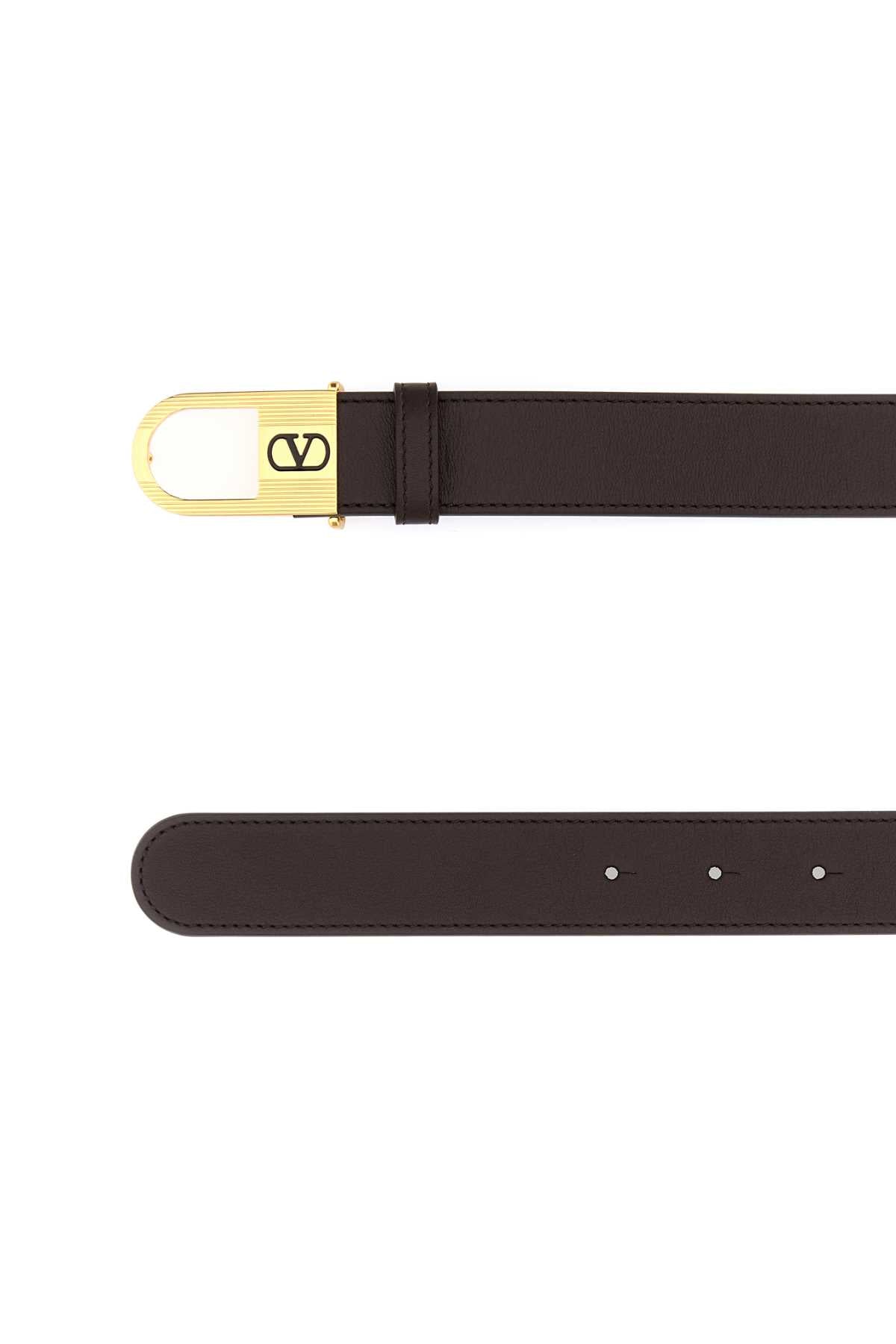 Chocolate Leather Vlogo Signature Belt Oakbrownnero Cinture